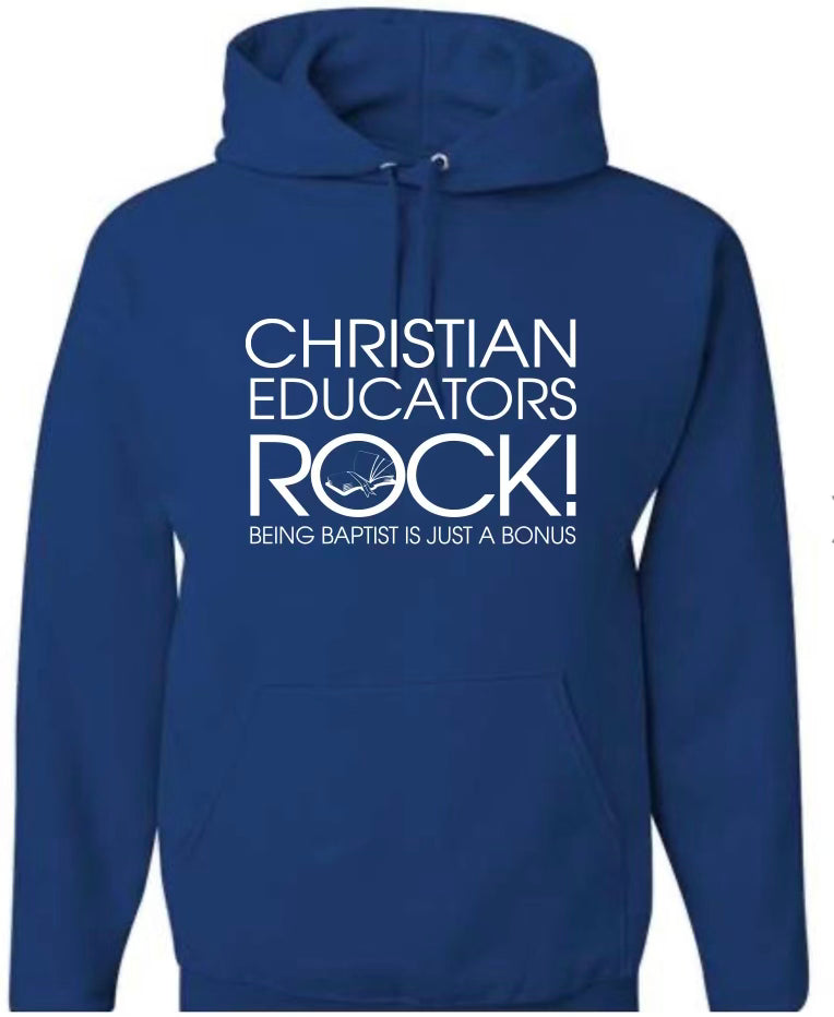 Christian Educators ROCK! Hoodie_Royal