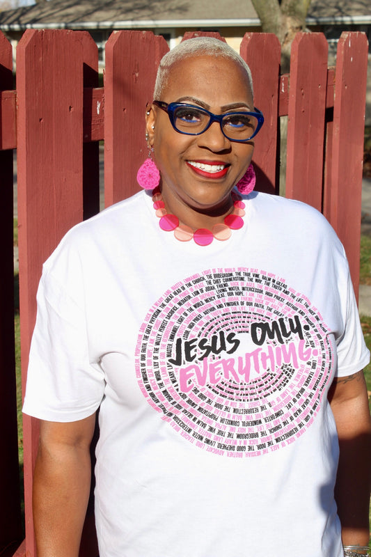 Jesus Only Everything_White/pink