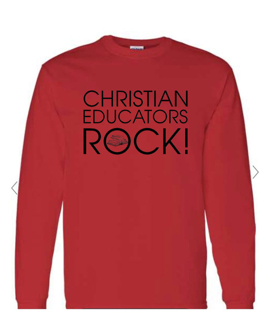 Christian Educators_Red Long sleeve Tee