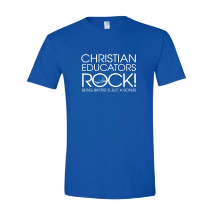 Christian Educators ROCK! Tshirts_Royal