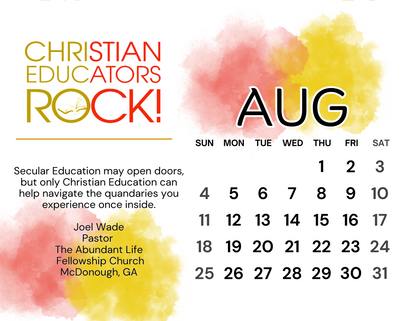 Christian Educators ROCK 2024-25 Calendar