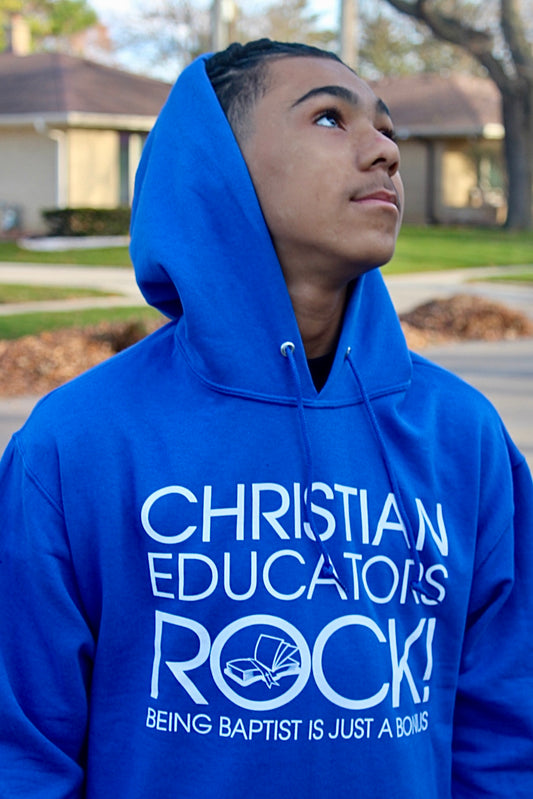 Christian Educators ROCK! Hoodie_Royal