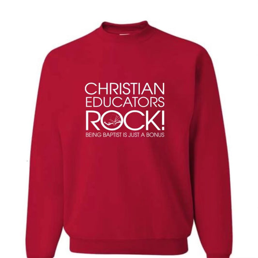 Christian Educators ROCK! Sweatshirt_Red