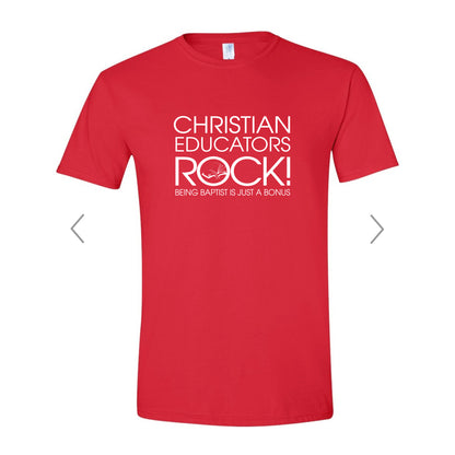 Christian Educators ROCK! Tshirts_Red