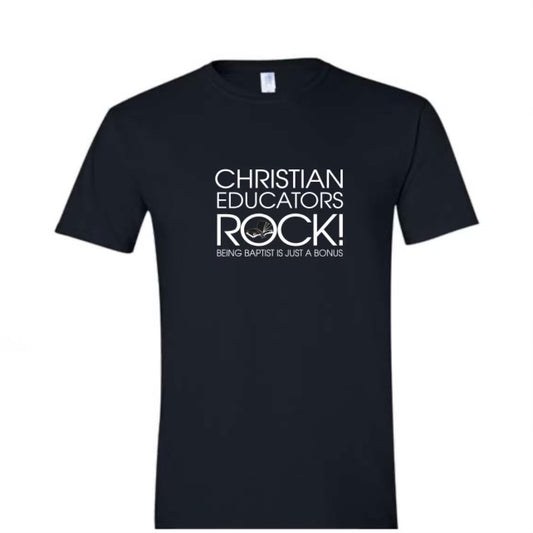 Christian Educators ROCK! Tshirts_Black